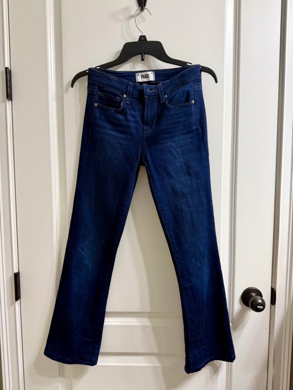 PAIGE Manhattan Navy High-Rise Flare Jeans sz 25